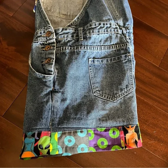 PHISH fishman donuts lizards alien patchwork overalls ⭕️⚡️♻️💙👾 - Picture 10 of 11